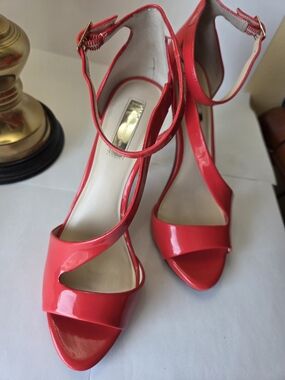 INC International Concepts Orange High Heels Sz 10 Preloved